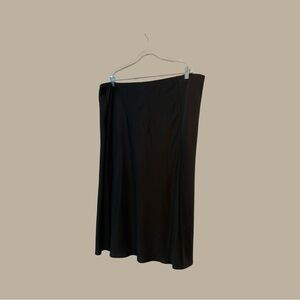 J. Crew Black Midi A-line Skirt for Work, looks and feels like real silk.